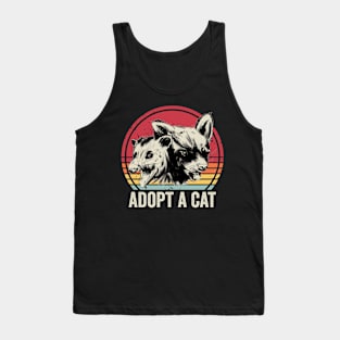 Adopt A Cat Funny Raccoon Opossum Tank Top